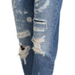 Pantaloni in denim stracciati chic - Indigo Essence