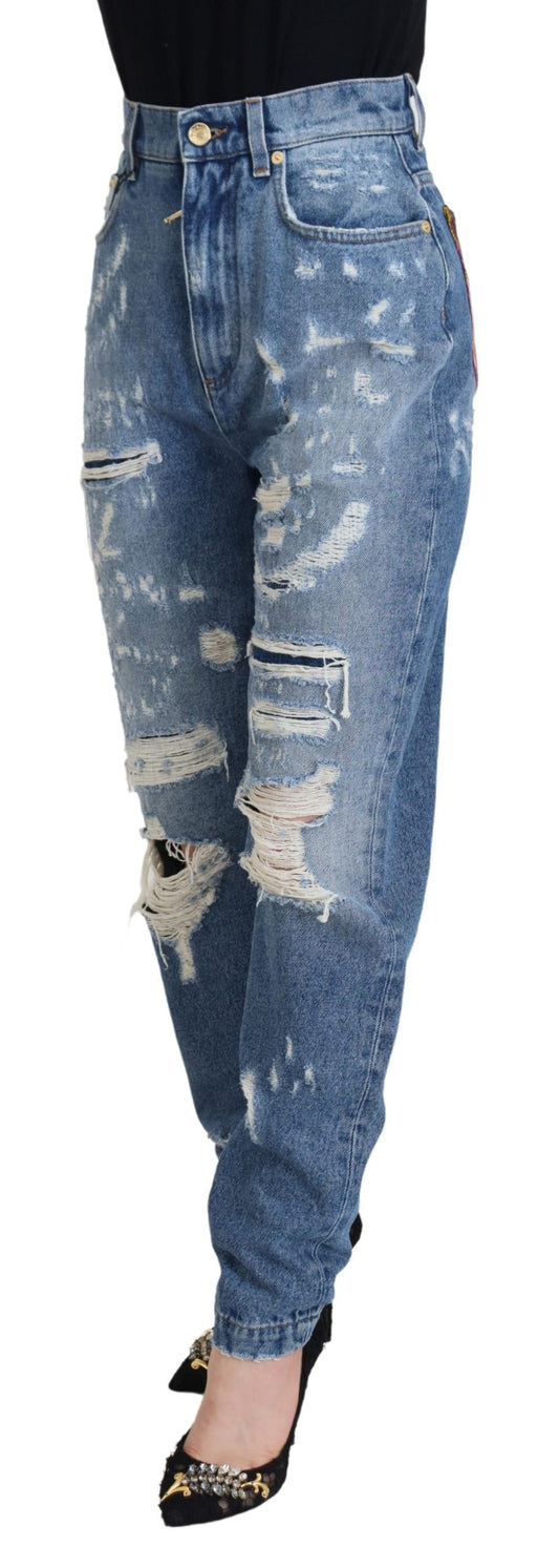 Pantaloni in denim stracciati chic - Indigo Essence