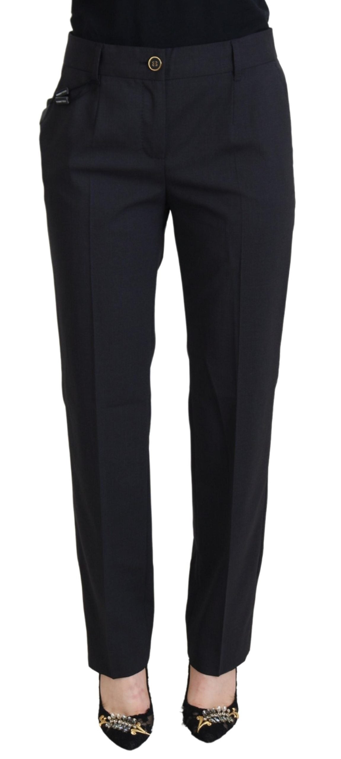 Pantaloni eleganti in misto lana grigio per uno stile raffinato