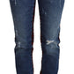 Pantaloni in denim a quadri con schiena alta Elevated Elegance