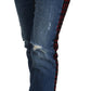Pantaloni in denim a quadri con schiena alta Elevated Elegance