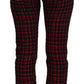 Pantaloni in denim a quadri con schiena alta Elevated Elegance