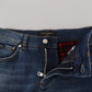 Pantaloni in denim a quadri con schiena alta Elevated Elegance