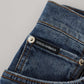 Pantaloni in denim a quadri con schiena alta Elevated Elegance