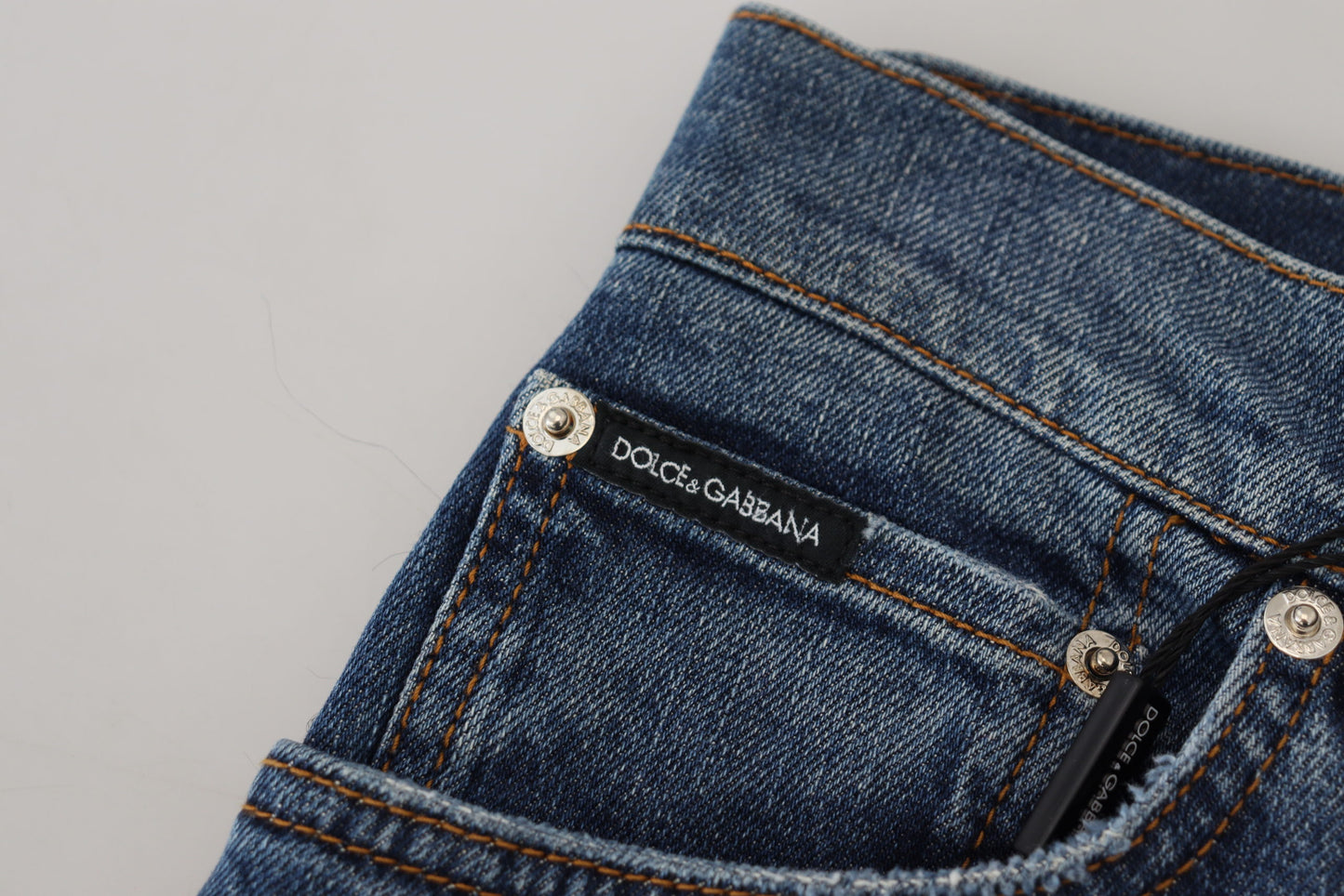 Pantaloni in denim a quadri con schiena alta Elevated Elegance