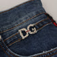 Pantaloni in denim a quadri con schiena alta Elevated Elegance