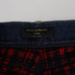 Pantaloni in denim a quadri con schiena alta Elevated Elegance