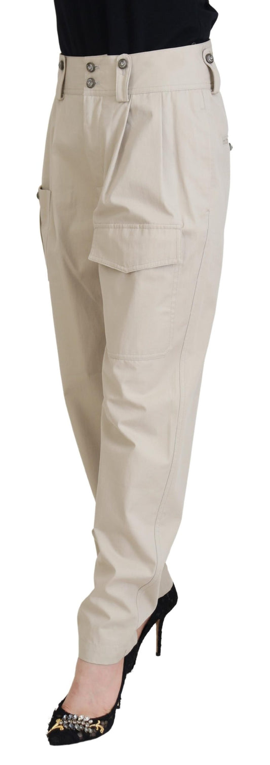 Pantaloni eleganti in cotone beige