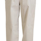 Pantaloni eleganti in cotone beige