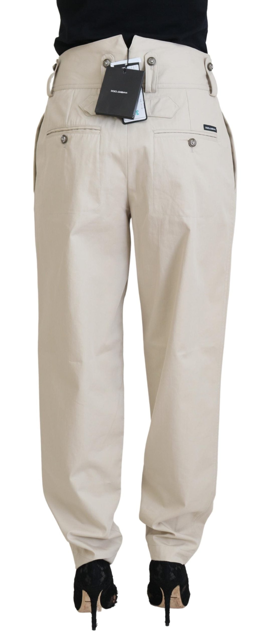 Pantaloni eleganti in cotone beige