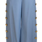Pantaloni eleganti in misto lana e seta azzurro chiaro