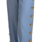 Pantaloni eleganti in misto lana e seta azzurro chiaro