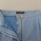 Pantaloni eleganti in misto lana e seta azzurro chiaro