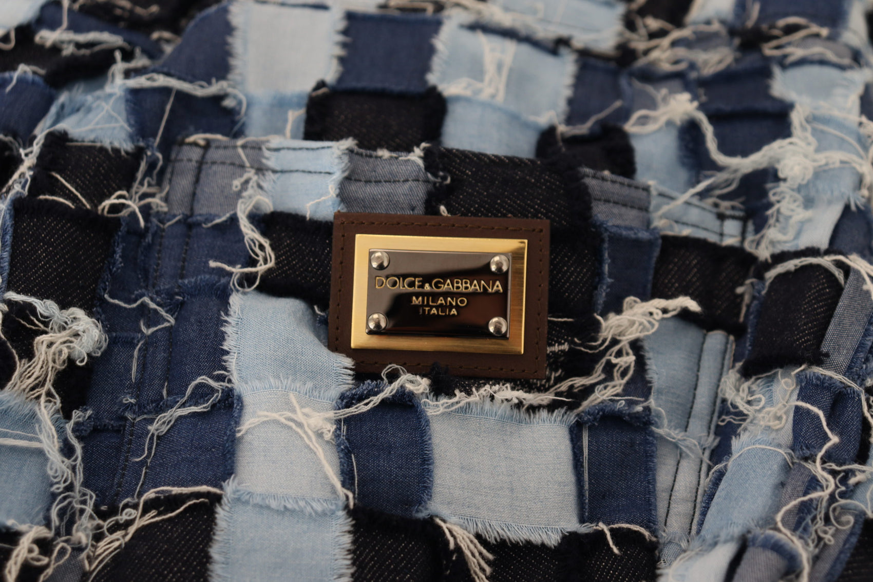 Mehrfarbige Skinny Jeans mit Patchwork und hoher Taille