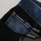 Elegante pizzo floreale davanti denim