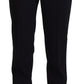 Pantaloni eleganti in misto lana e seta neri