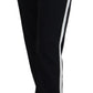 Pantaloni eleganti in misto lana e seta neri