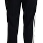 Pantaloni eleganti in misto lana e seta neri
