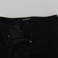 Pantaloni eleganti in misto lana e seta neri