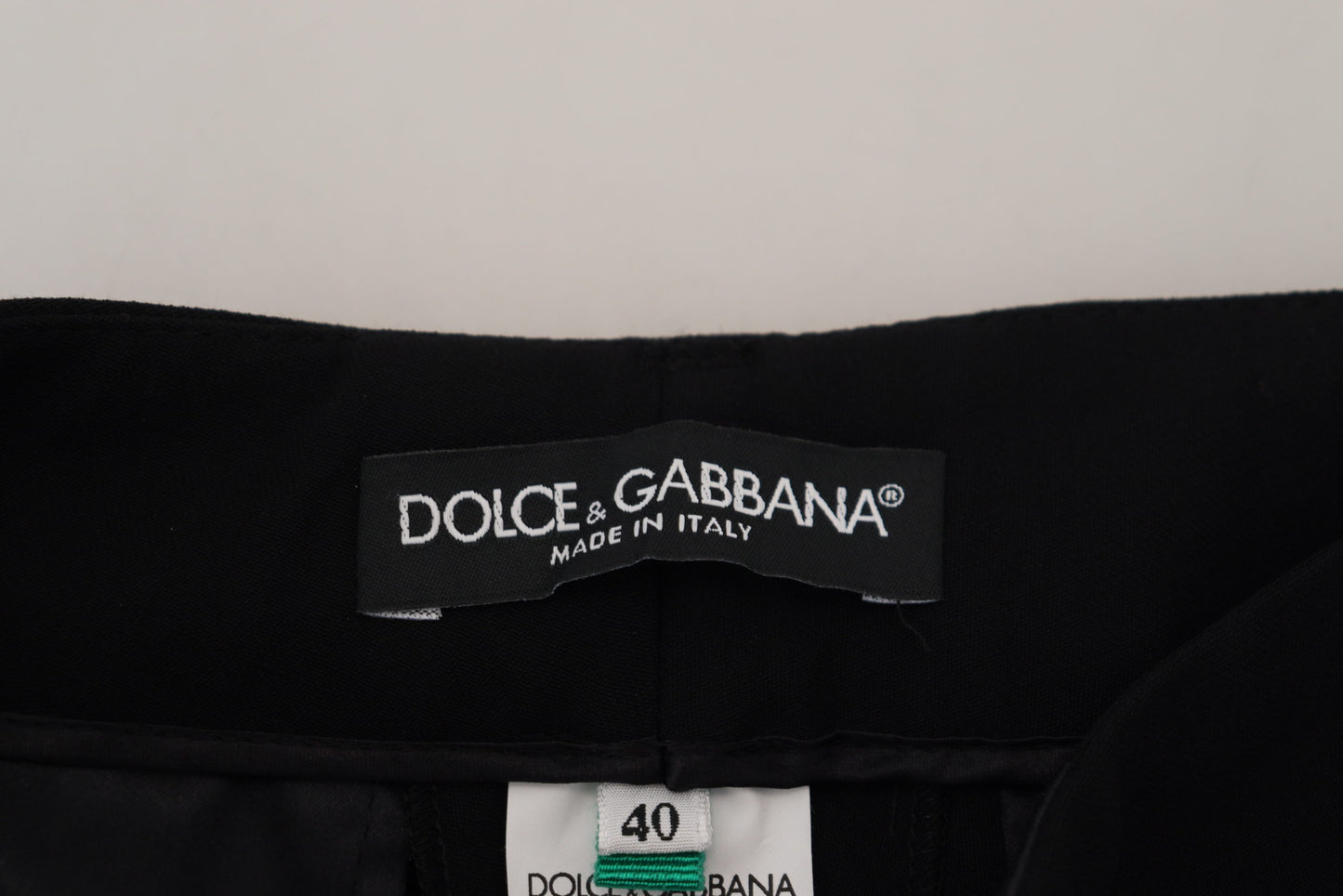 Pantaloni eleganti in misto lana e seta neri