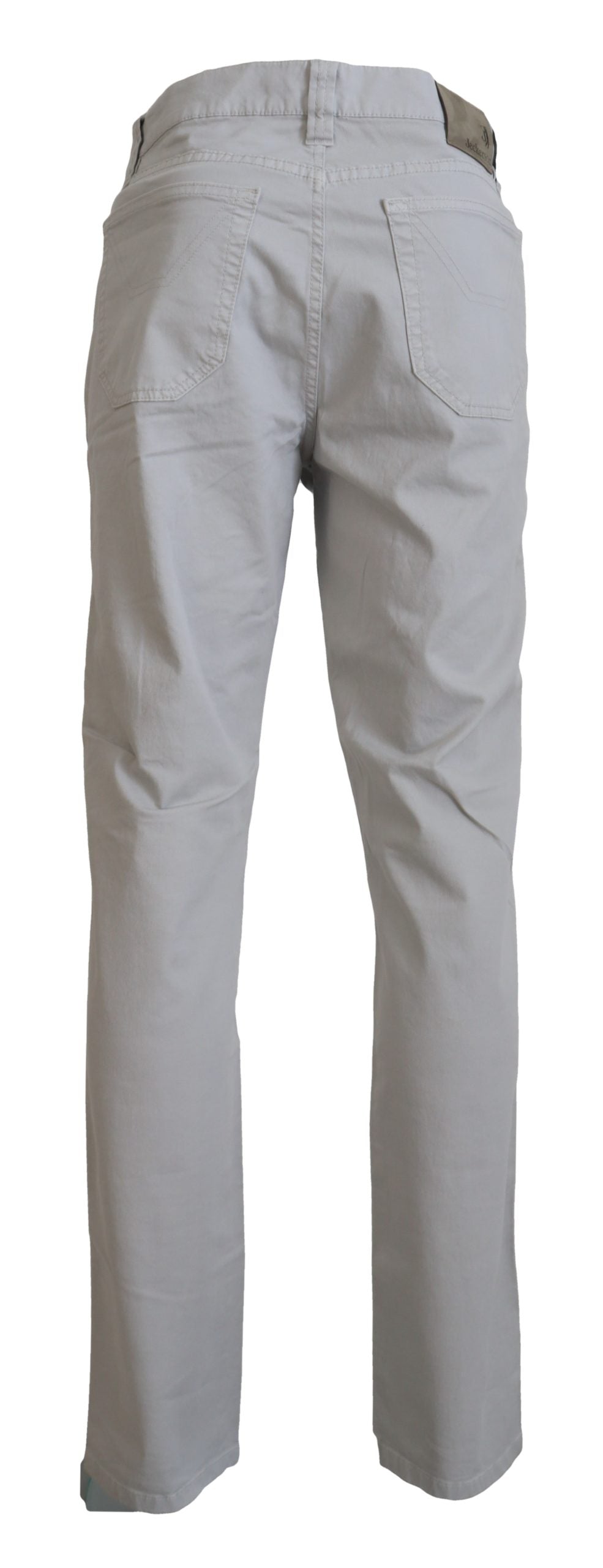 Pantaloni eleganti in misto cotone grigio