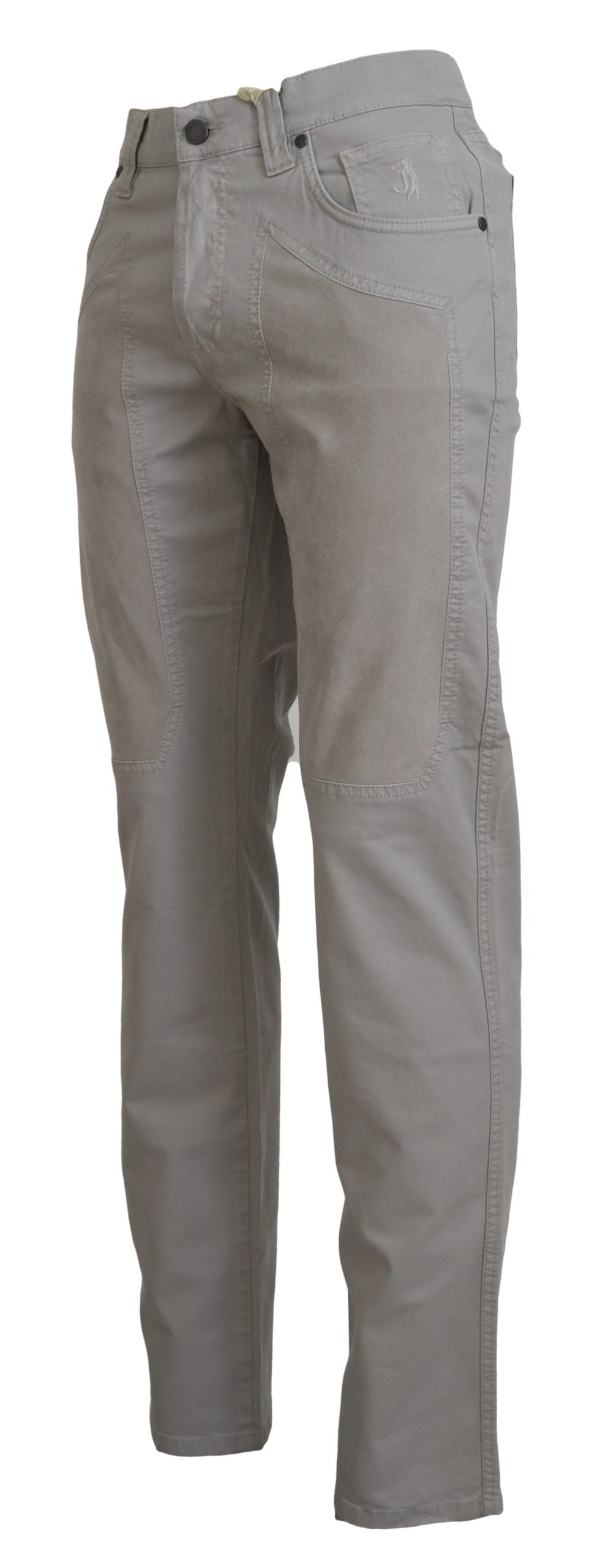 Pantaloni eleganti in misto cotone grigio