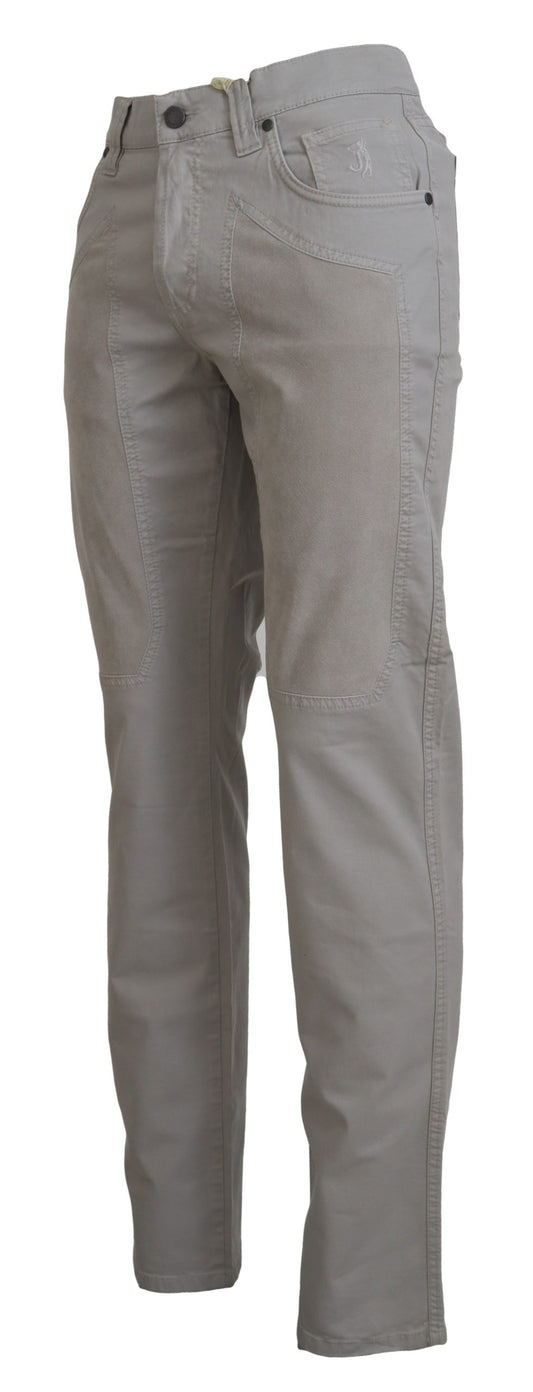 Pantaloni eleganti in misto cotone grigio