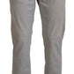 Pantaloni eleganti in misto cotone grigio