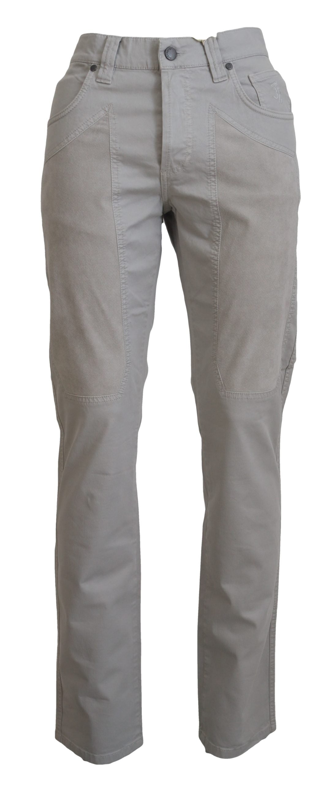 Pantaloni eleganti in misto cotone grigio