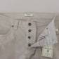 Pantaloni eleganti in misto cotone grigio