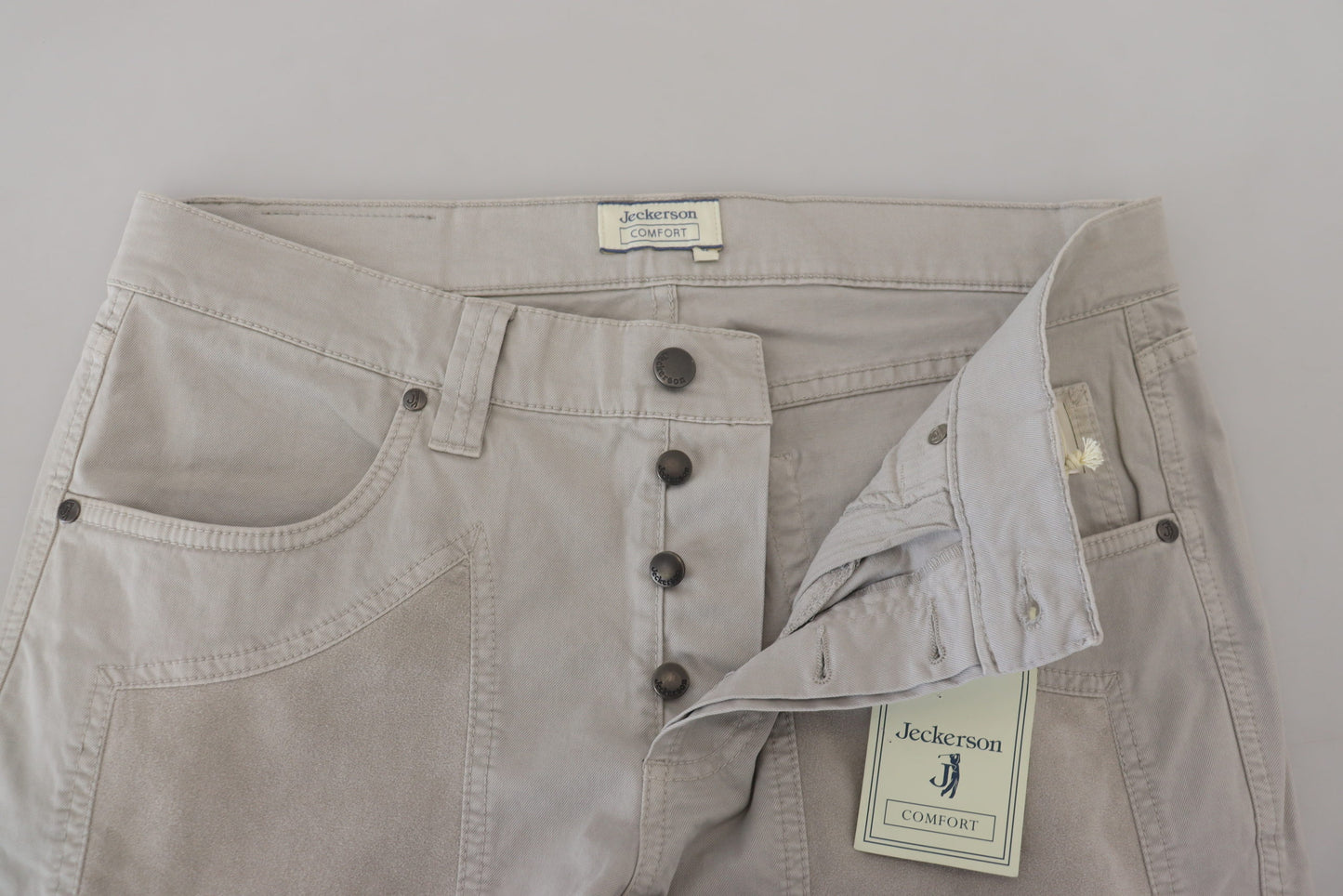 Pantaloni eleganti in misto cotone grigio