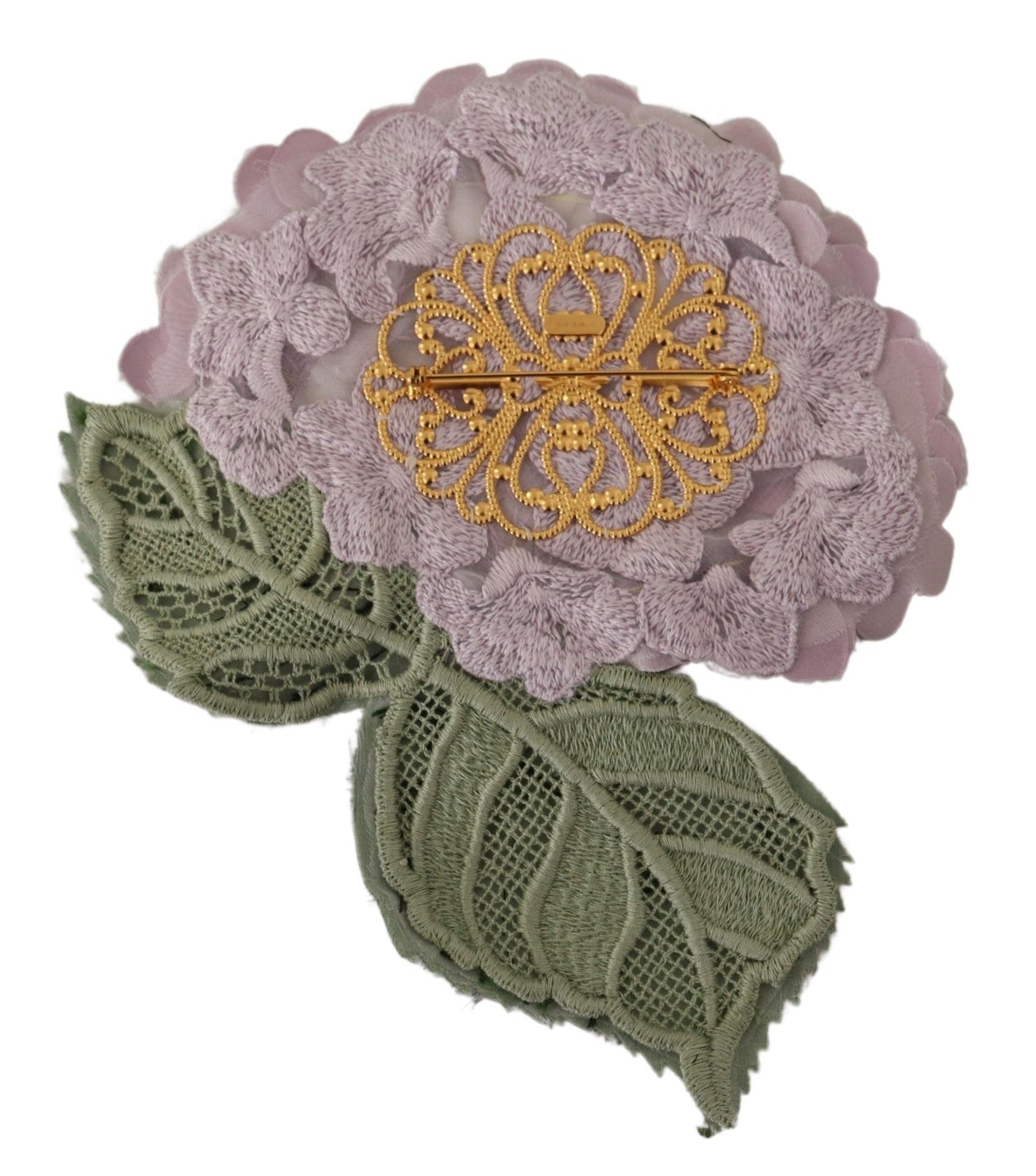 Elegante Brosche aus Seidenmischung mit Blumenmuster in Lila