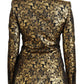 Elegant Black and Gold Floral Jacket