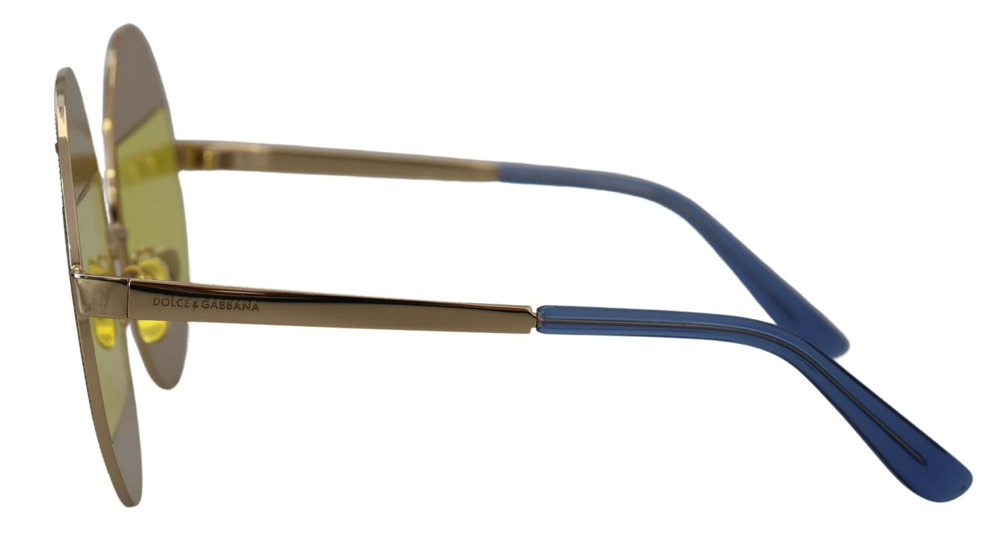 Ovale Sonnenbrille in Gold mit Kristallverzierung