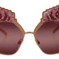 Schicke Sonnenbrille mit Rosen-Paillettenstickerei