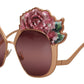 Schicke Sonnenbrille mit Rosen-Paillettenstickerei