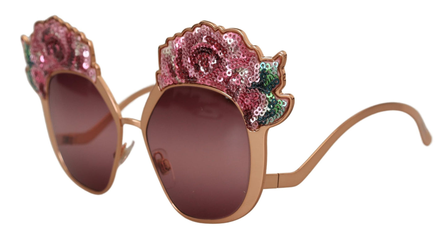 Schicke Sonnenbrille mit Rosen-Paillettenstickerei