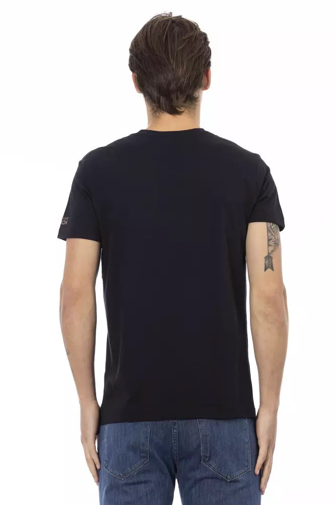 Schwarzes Herren-T-Shirt aus Baumwolle