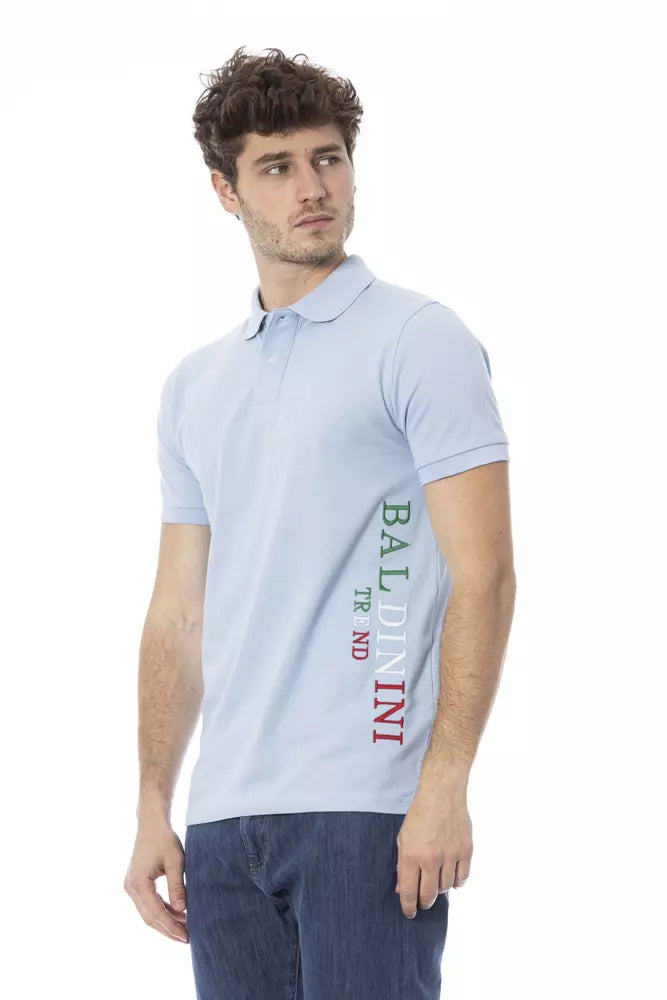 Hellblaues Poloshirt aus Baumwolle für Herren