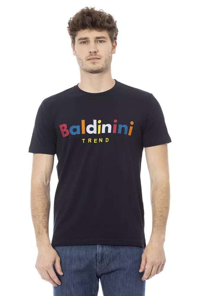 Blaues Herren-T-Shirt aus Baumwolle