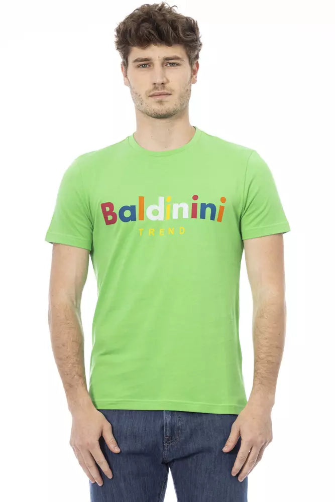 Grünes Herren-T-Shirt aus Baumwolle