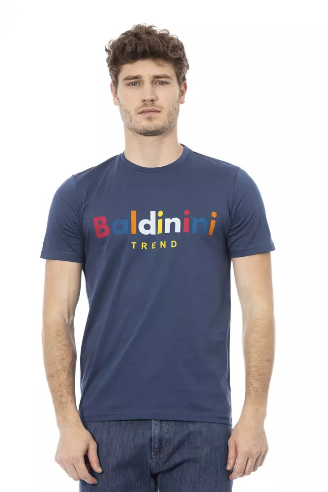 Blaues Herren-T-Shirt aus Baumwolle