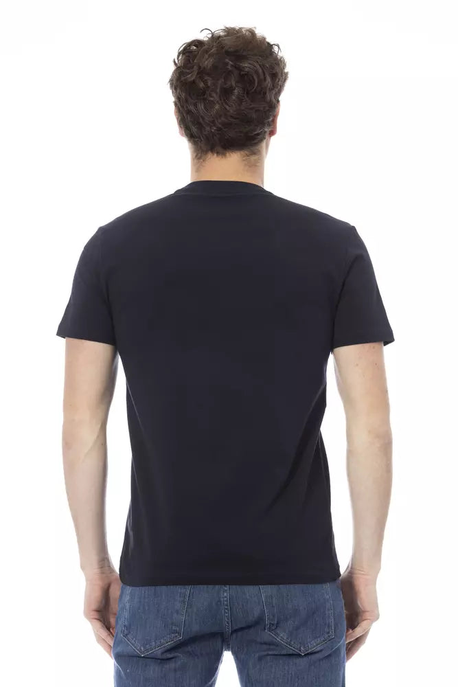 Blaues Herren-T-Shirt aus Baumwolle