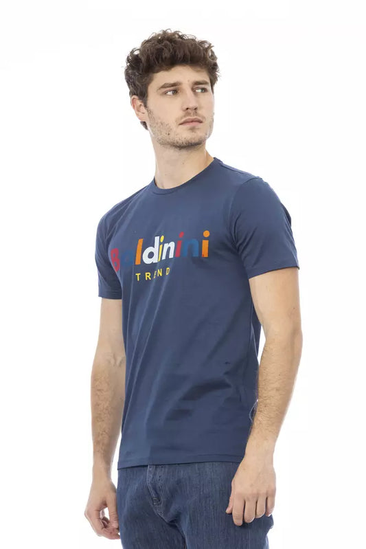 Blaues Herren-T-Shirt aus Baumwolle