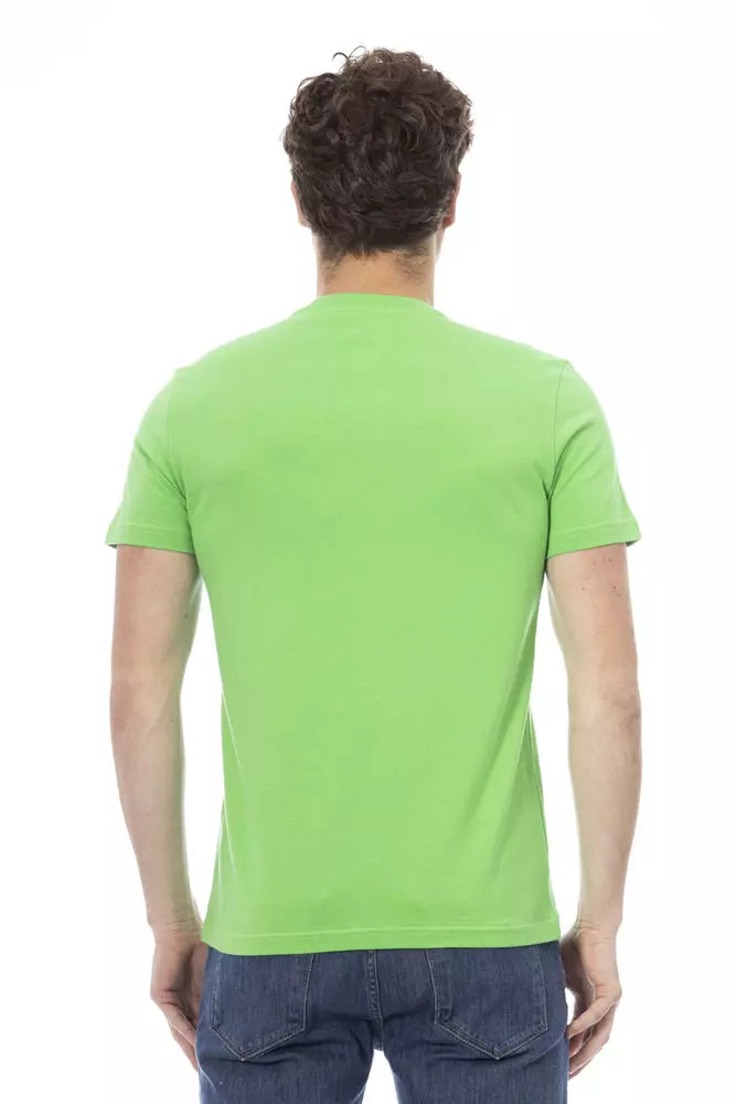 Grünes Herren-T-Shirt aus Baumwolle