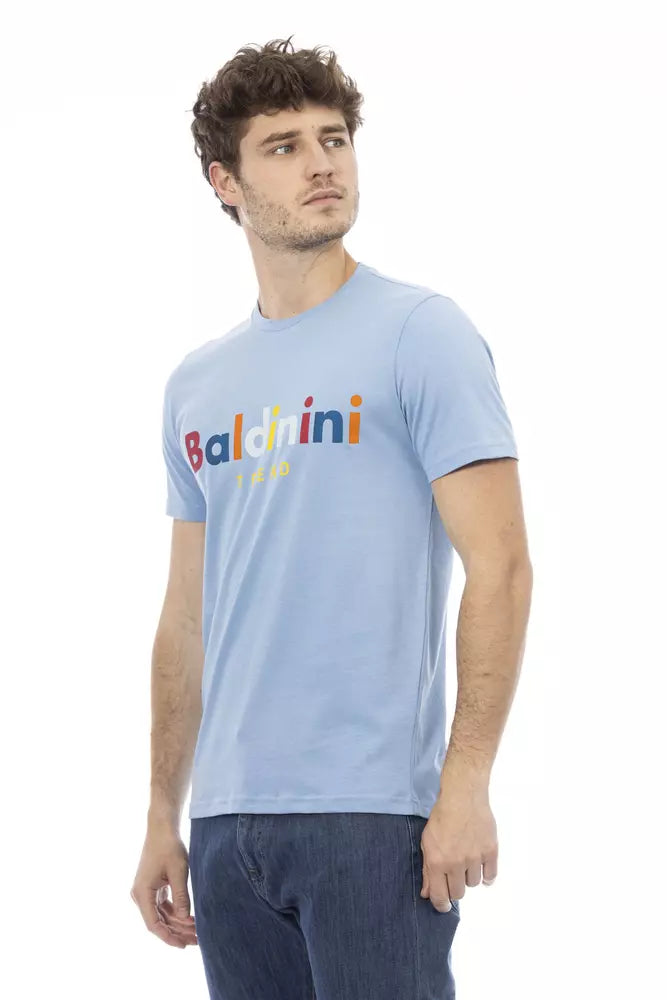 "Hellblaues Herren-T-Shirt aus Baumwolle"