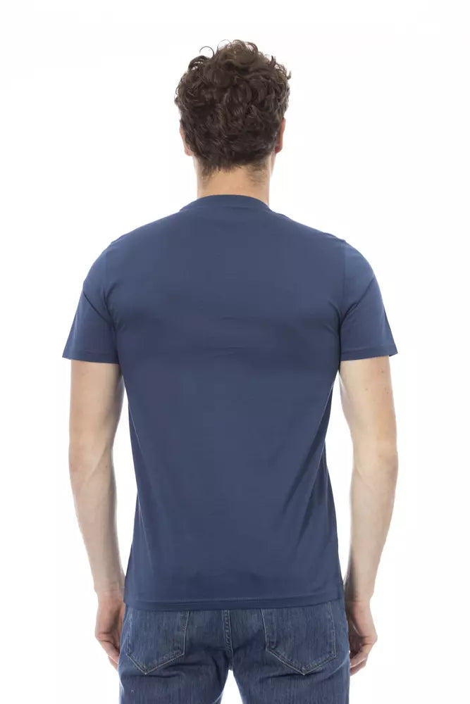 Blaues Herren-T-Shirt aus Baumwolle