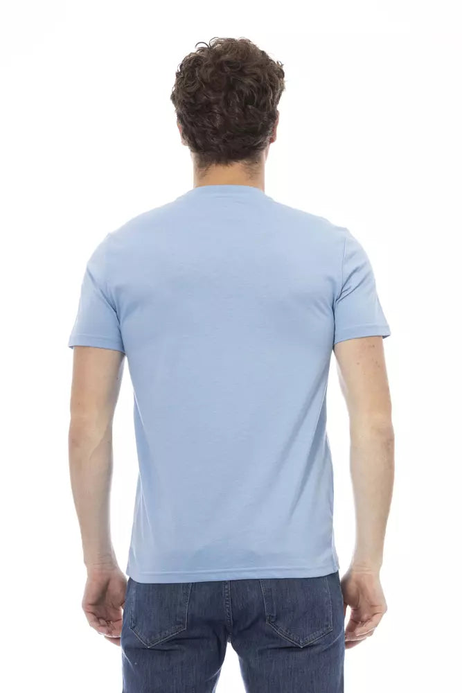"Hellblaues Herren-T-Shirt aus Baumwolle"