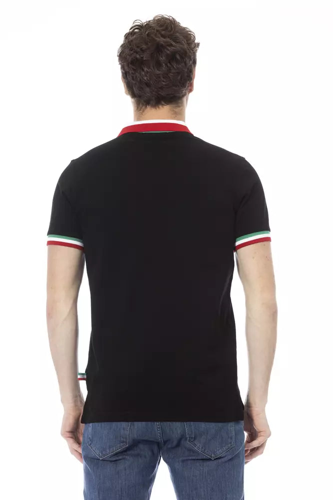 Schwarzes Poloshirt aus Baumwolle für Herren