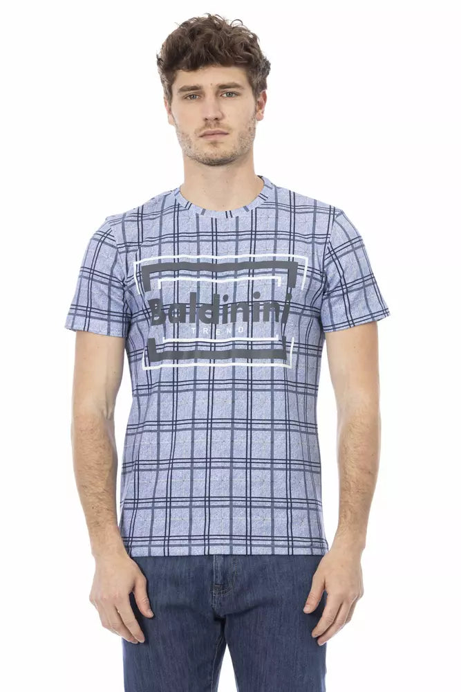 Hellblaues Herren-T-Shirt aus Baumwolle